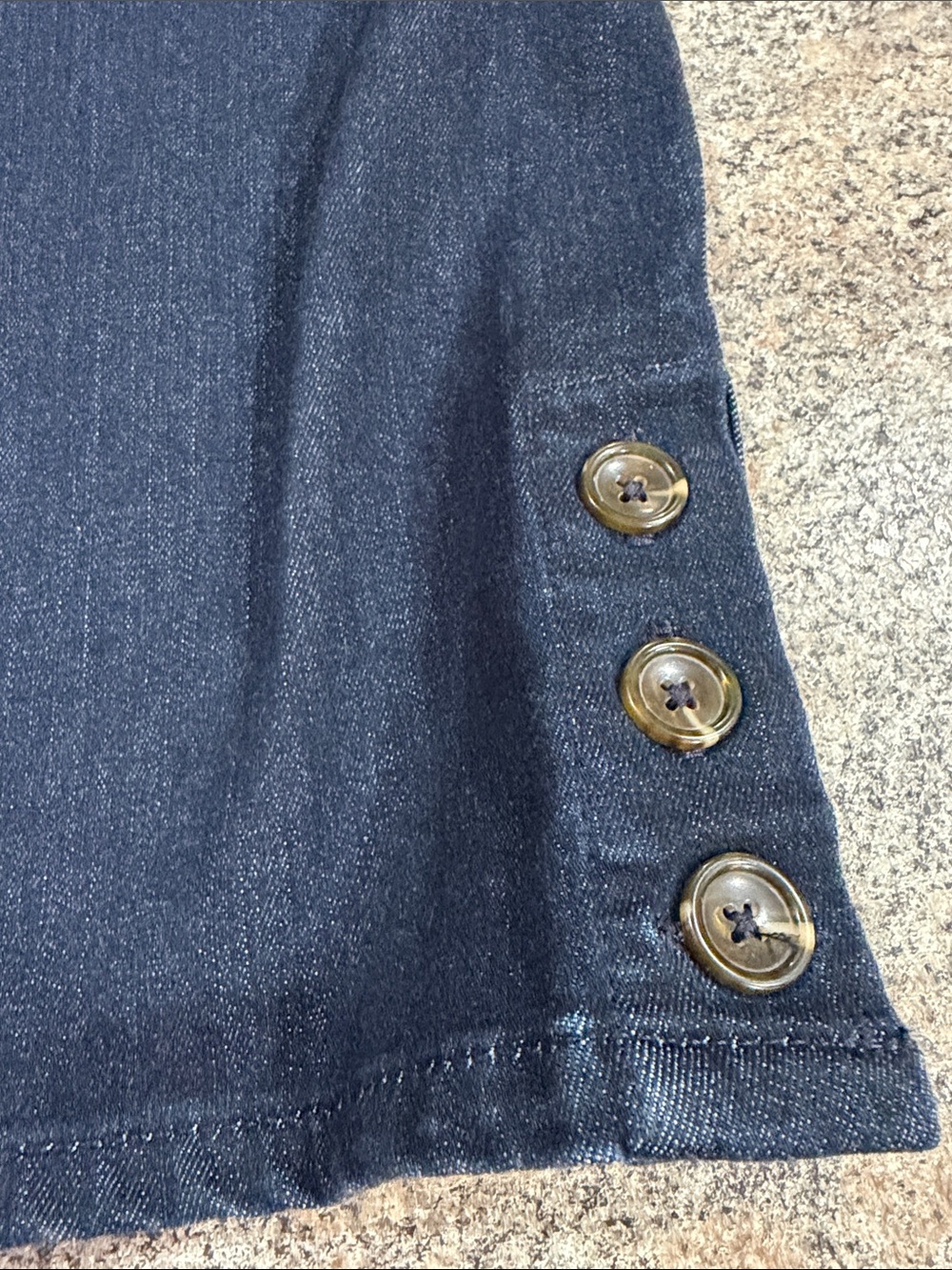 Chico's Dark Blue Ankle-Length Stretch Jeans with Side Buttons size 1.5 (10) - Picture 2 of 7